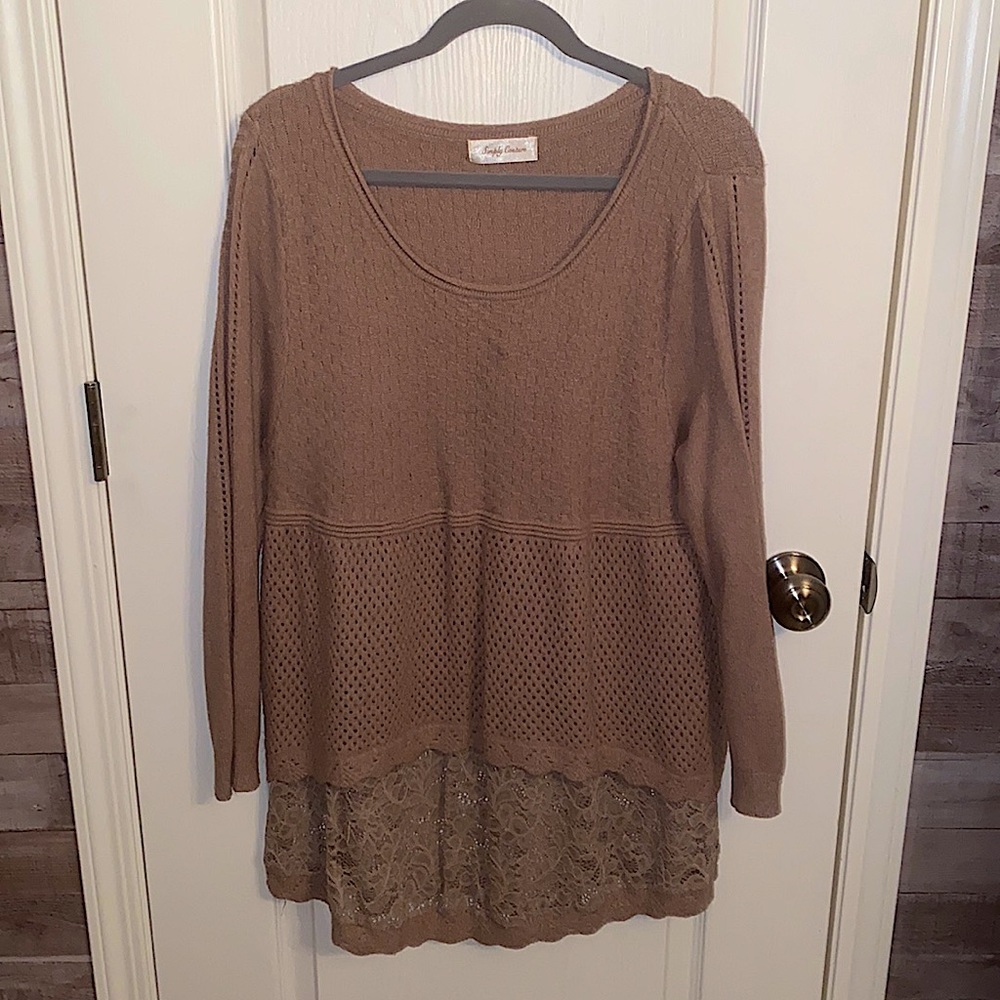 Tunic Sweater With Lace Detail
